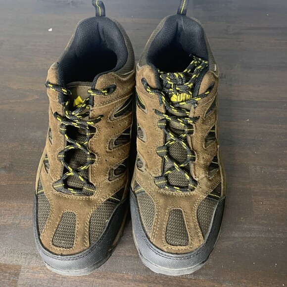 DENALI Mens Hiking Boots Leather 8.5 Trail Outdoor Brown Yellow Earth Tones Lace - Picture 12 of 12